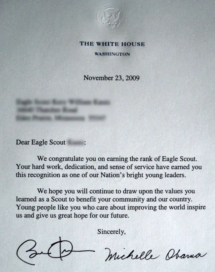 What are Eagle Scout letters of recognition?